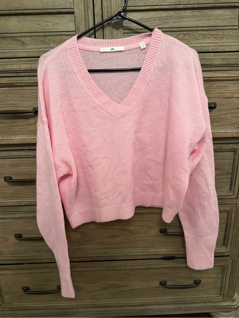 🦄 Alo Yoga SAMPLE Women's Pink V-Neck Knit Sweater